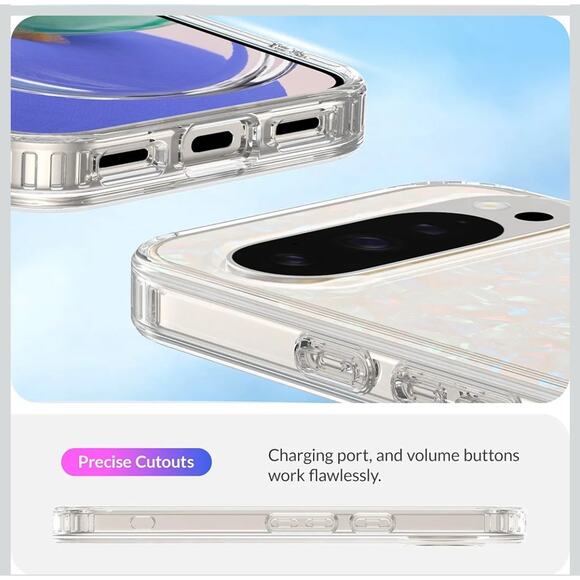 LONLI Hue Case for Google Pixel 10 Pro XL - White Pearl Holographic Iridescent - Picture 6 of 9